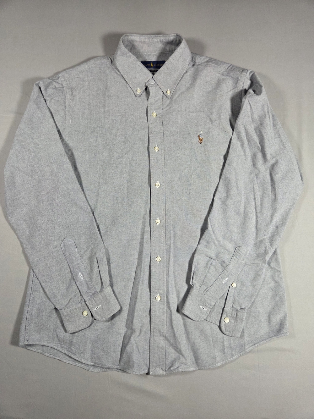 Ralph Lauren Large Classic Oxford Button-Down Shirt - Light Gray